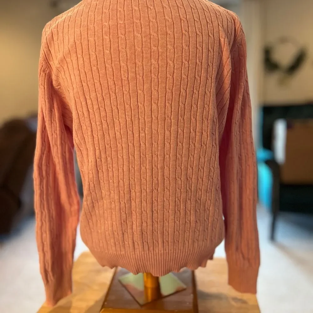 Kim Rogers Light Pink Cable Knit Sweater Large